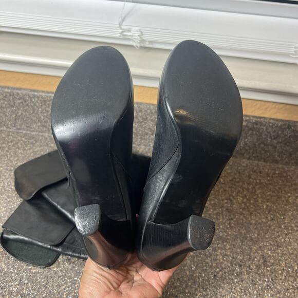 Steve Madden Knee High Boots Womens Sz 8.5M Black Leather High Heel Dress/Casual - Picture 8 of 9